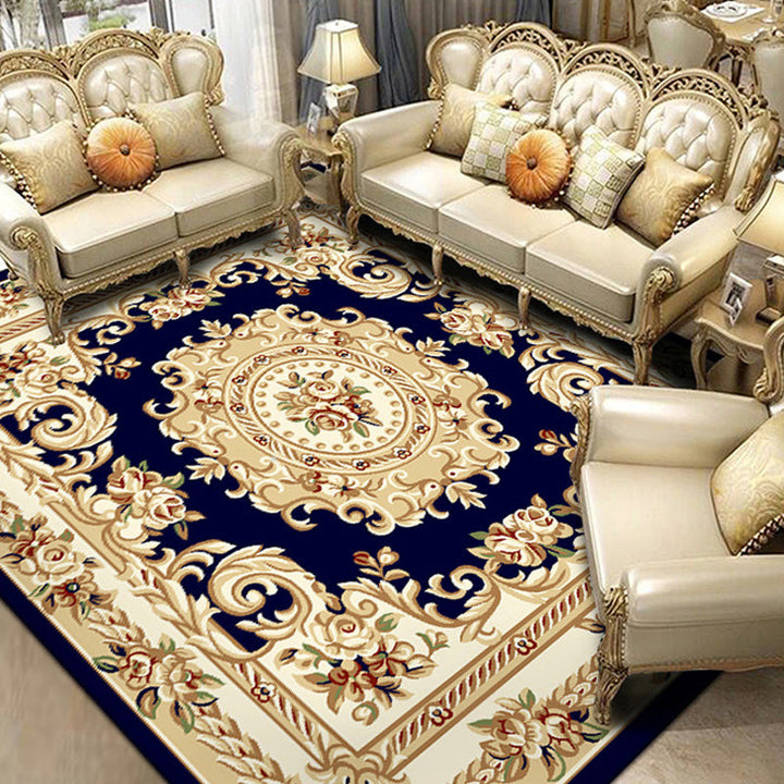 BowLift | Retro Living Room Rug Multicolor Floral Indoor Rug Polypropylene Pet-Friendly Washable Easy Care Rug