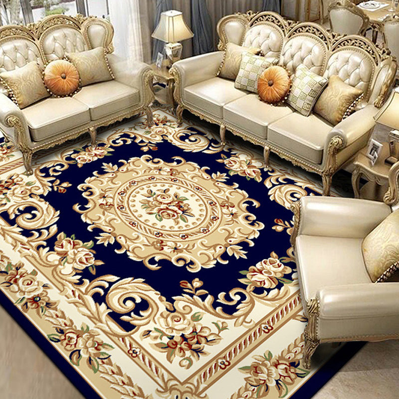 BowLift | Retro Living Room Rug Multicolor Floral Indoor Rug Polypropylene Pet-Friendly Washable Easy Care Rug