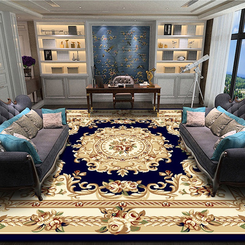 BowLift | Retro Living Room Rug Multicolor Floral Indoor Rug Polypropylene Pet-Friendly Washable Easy Care Rug