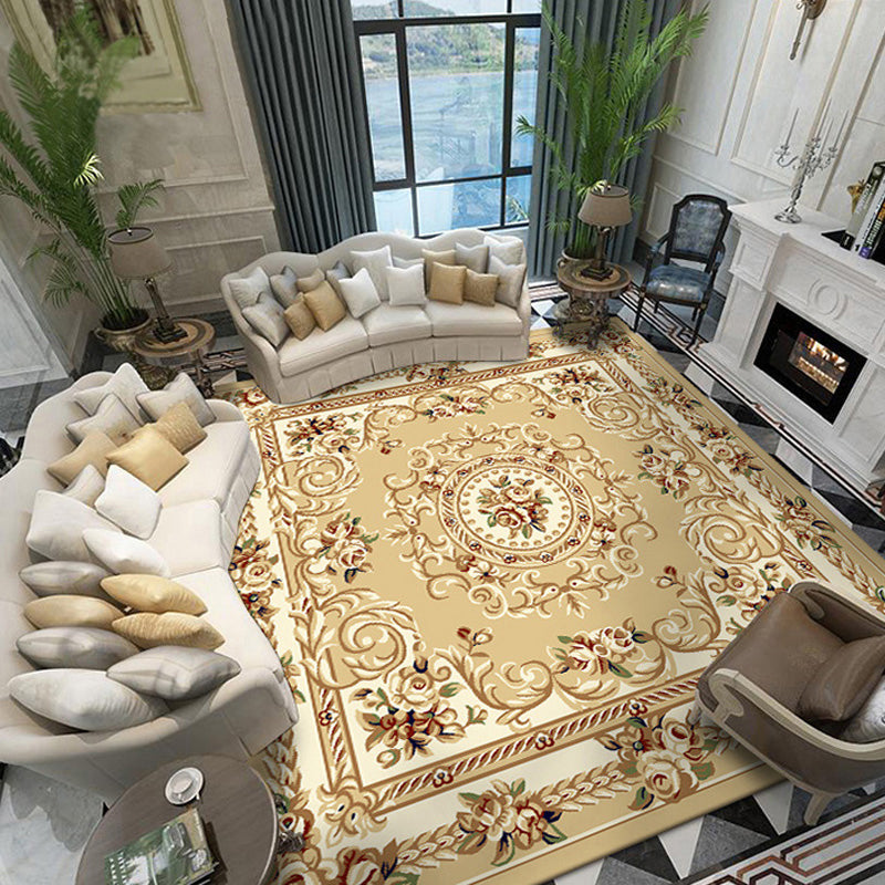 BowLift | Retro Living Room Rug Multicolor Floral Indoor Rug Polypropylene Pet-Friendly Washable Easy Care Rug
