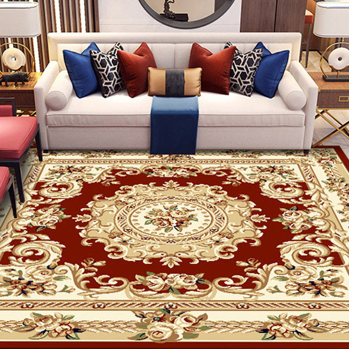 BowLift | Retro Living Room Rug Multicolor Floral Indoor Rug Polypropylene Pet-Friendly Washable Easy Care Rug