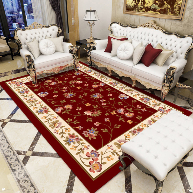 BowLift | Southwestern Living Room Rug Multicolored Floral Pattern Rug Polyester Pet-friendly Stain-resistant Area Rug