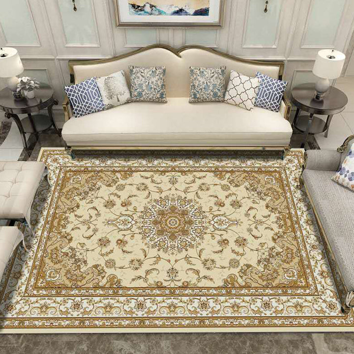 BowLift | Southwestern Living Room Rug Multicolored Floral Pattern Rug Polyester Pet-friendly Stain-resistant Area Rug