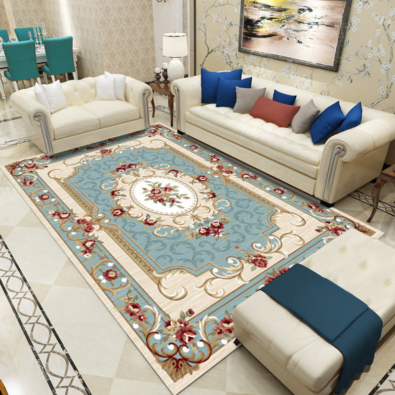 BowLift | Southwestern Living Room Rug Multicolored Floral Pattern Rug Polyester Pet-friendly Stain-resistant Area Rug