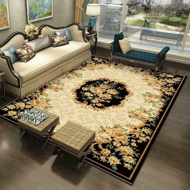 BowLift | Southwestern Living Room Carpet Multicolored Floral Pattern Area Rug Polyester Non-Slip Back Easy Care Rug
