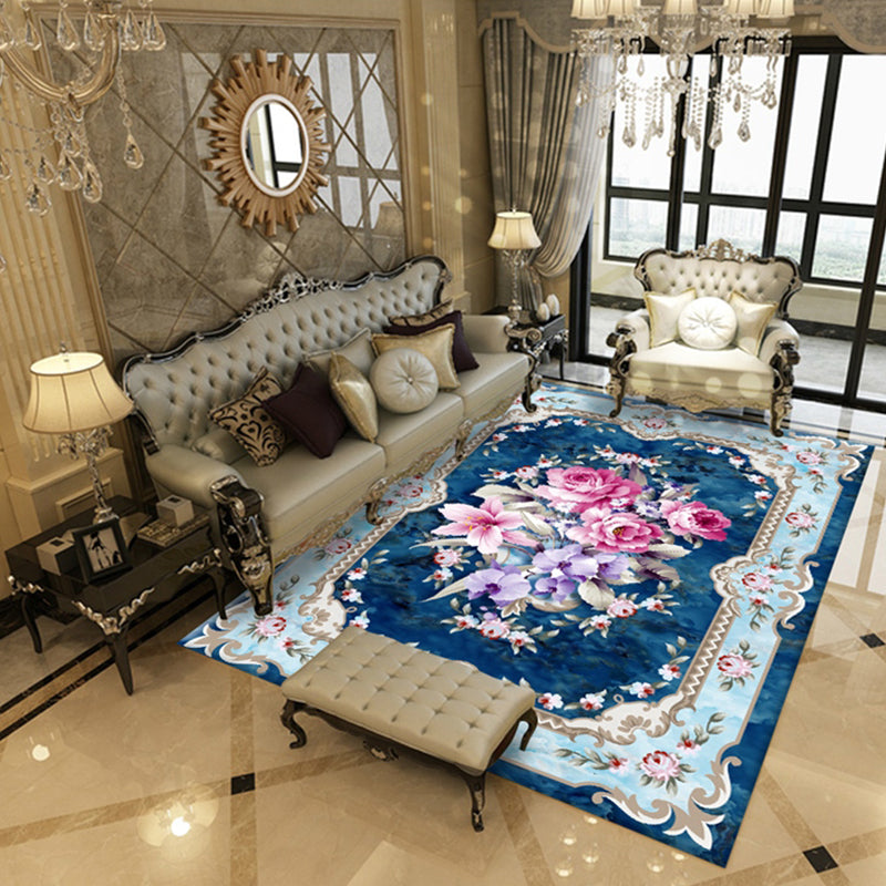 BowLift | Southwestern Living Room Carpet Multicolored Floral Pattern Area Rug Polyester Non-Slip Back Easy Care Rug