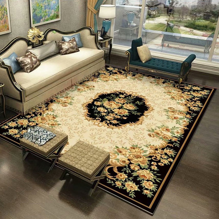 BowLift | Southwestern Living Room Carpet Multicolored Floral Pattern Area Rug Polyester Non-Slip Back Easy Care Rug