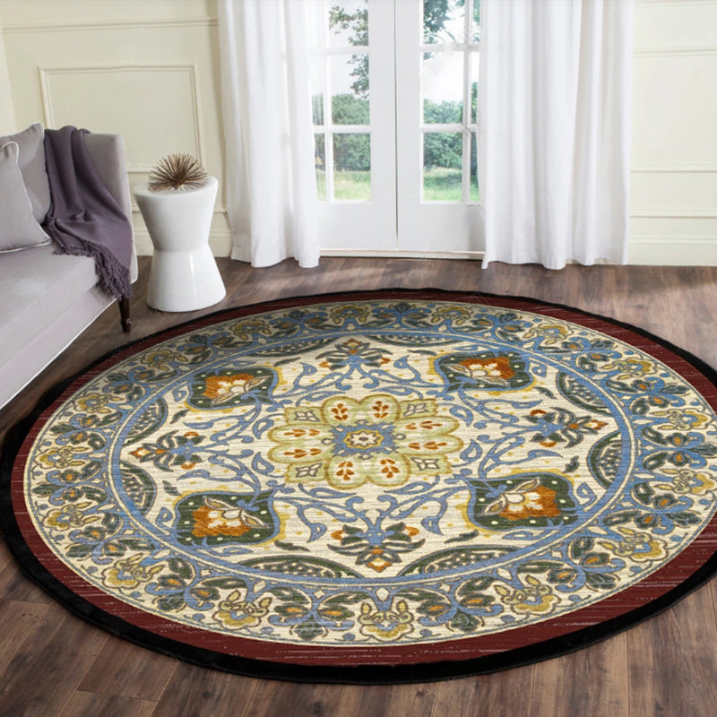 Multicolor Living Room Rug Oriental Tribal Pattern Rug Synthetic Pet-Friendly Easy Care Rug | Bowlift