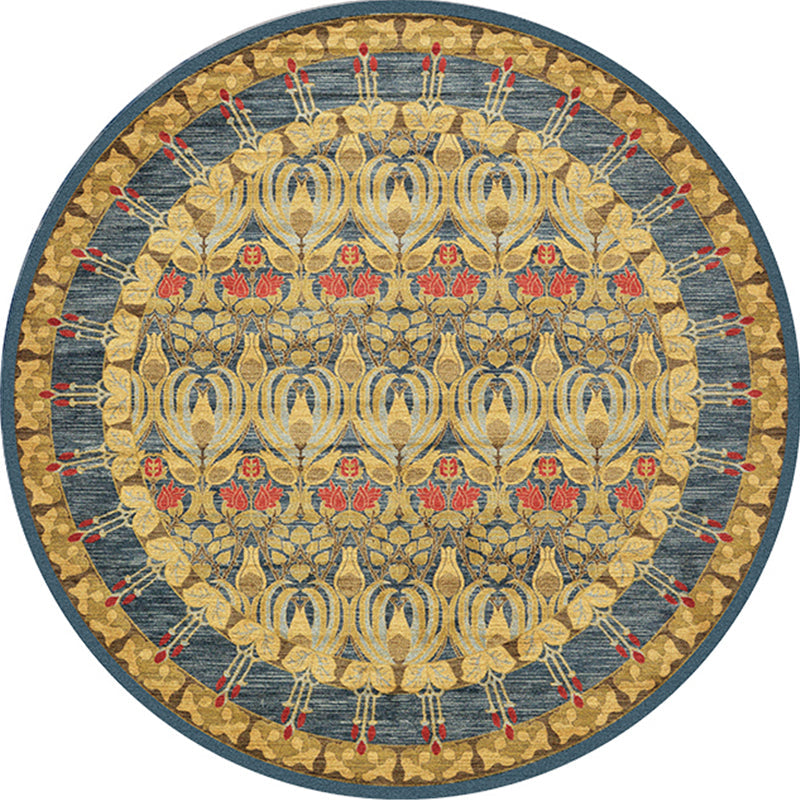 Ethnic Living Room Rug Multicolored Tribal Pattern Rug Synthetic Non-Slip Back Easy Care Indoor Rug | Bowlift
