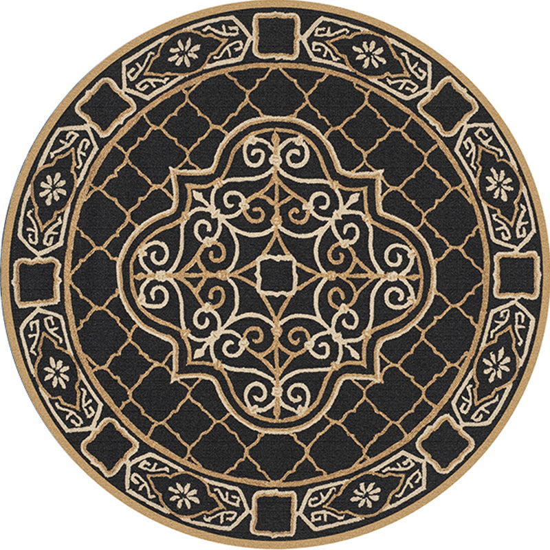 Ethnic Living Room Rug Multicolored Tribal Pattern Rug Synthetic Non-Slip Back Easy Care Indoor Rug | Bowlift