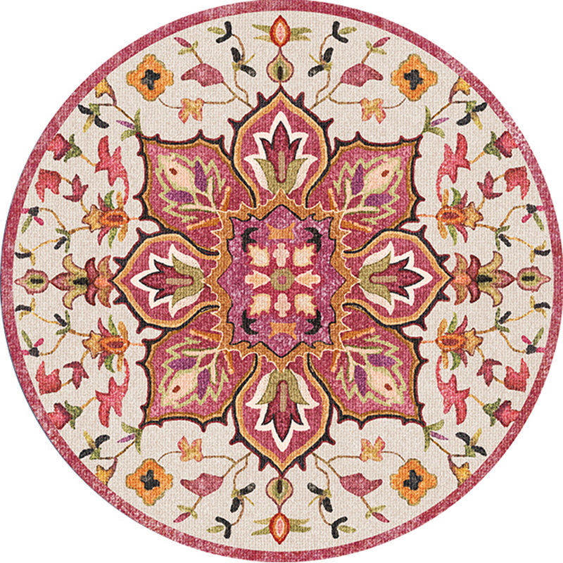 Ethnic Living Room Rug Multicolored Tribal Pattern Rug Synthetic Non-Slip Back Easy Care Indoor Rug | Bowlift