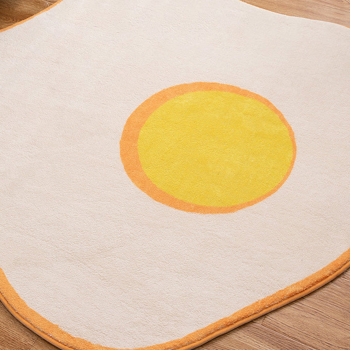 BowLift | New Item Shape Egg Print Rug Yellow Funky Indoor Rug Polypropylene Pet-Friendly Easy-Care Rug for Decor