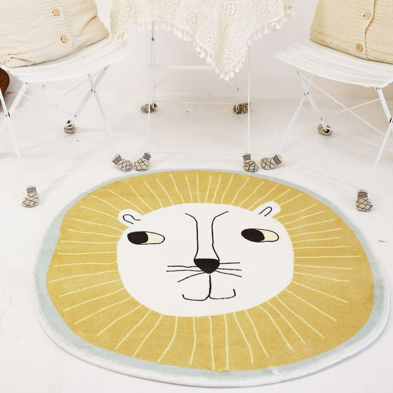 BowLift | Natural Bedroom Rug Multicolored Cartoon Print Rug Polypropylene Non-Slip Machine Washable Rug