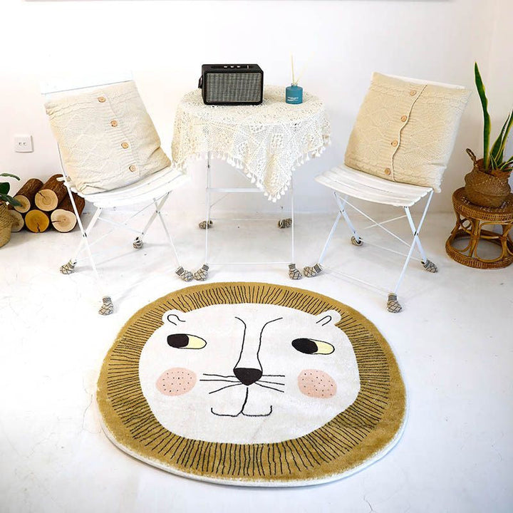 BowLift | Natural Bedroom Rug Multicolored Cartoon Print Rug Polypropylene Non-Slip Machine Washable Rug