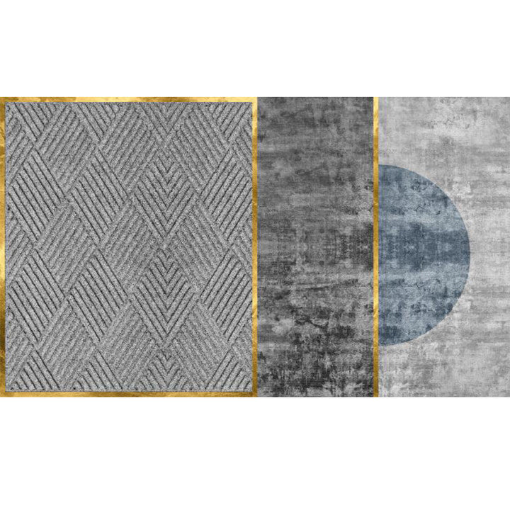 BowLift | Multicolored Luxury Carpet Synthetic Geometric Pattern Carpet Pet-Friendly Non-Slip Backing Easy Care Area Rug for Home