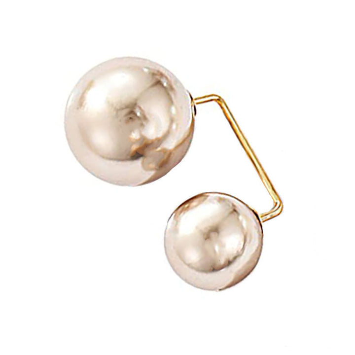 Modern Geometric Double Ball Brooch Bowlift