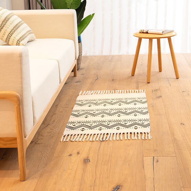 BowLift | Classic living room carpet Colorful geometric printed carpet washable woven rug with tassels