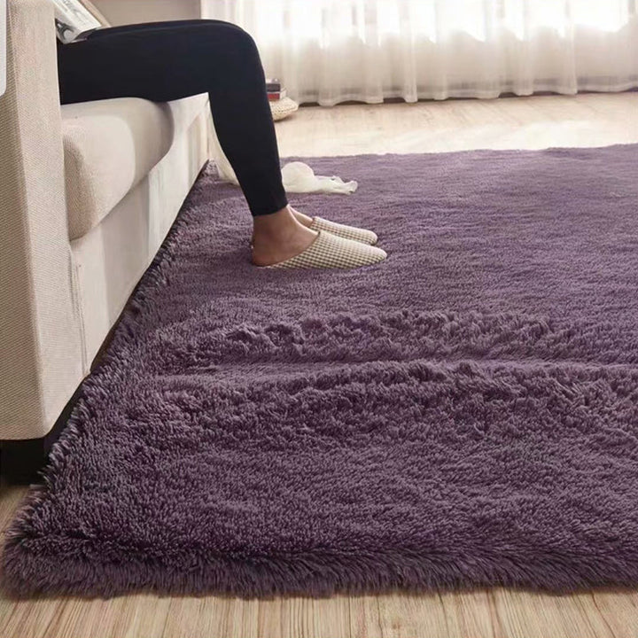BowLift | Fluffy Plain Rug Multicolored Casual Carpet Synthetic Washable Pet Friendly Non-Slip Carpet for the Living Room