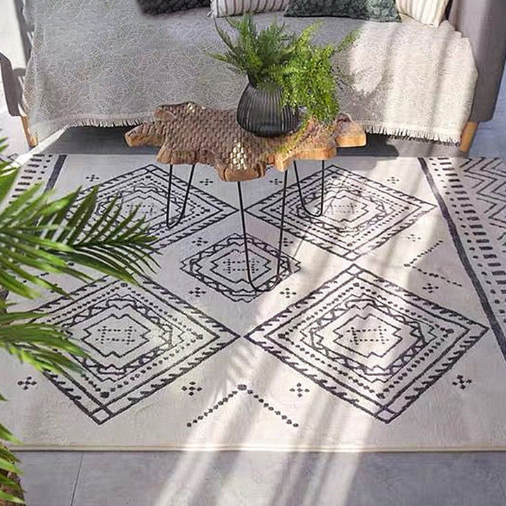 BowLift | Chic Americana Rug Multicolored Geometric Rug Stain Resistant Non-Slip Back Washable Rug for Home