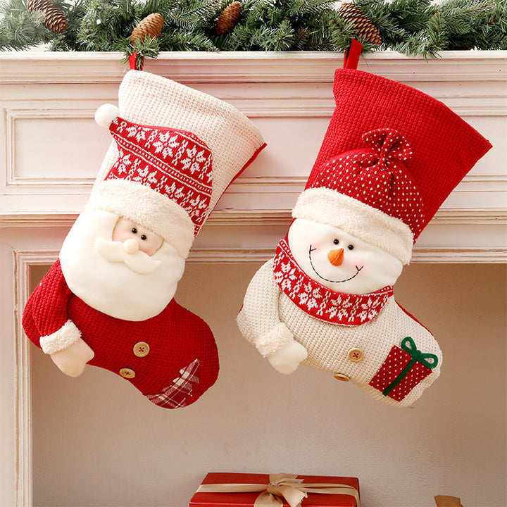 BowLift | Large Red White Knitted Christmas Stocking