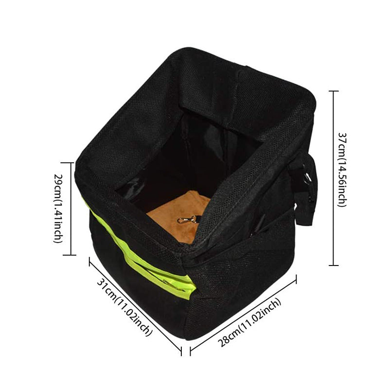 front-mount urban bike pet carrier basket with high-visibility strip padded foam walls quick-release mount and internal safety leash Bowlift
