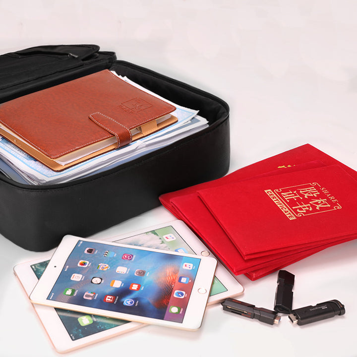 Travel document organizer with multiple passport slots card pockets tablet sleeve and zippered mesh compartments Bowlift