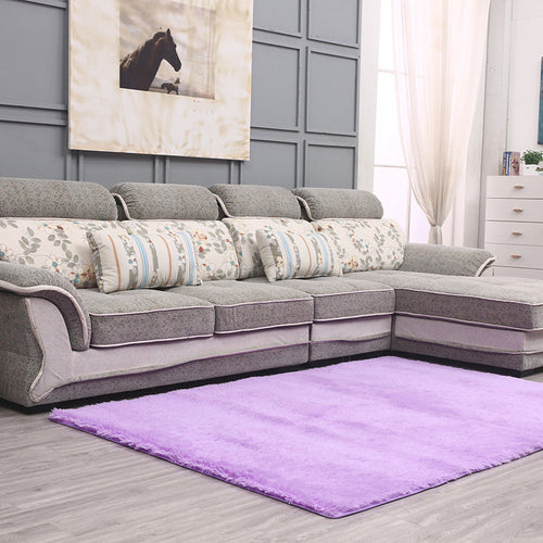 Simple Living Room Rug Multicolor Solid Area Rug Lambswool Non-Slip Easy Care Indoor Rug | Bowlift