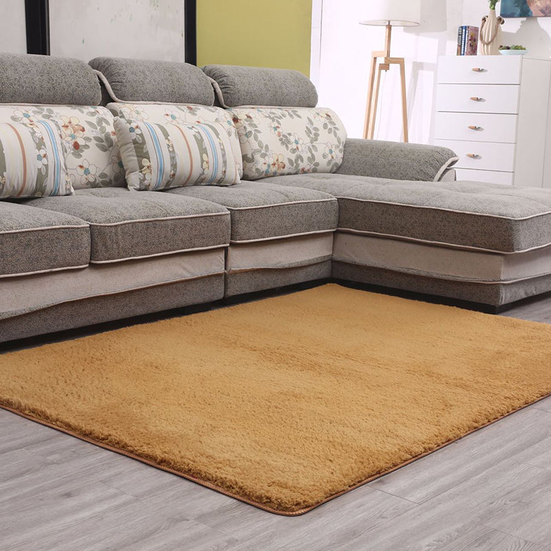 Simple Living Room Rug Multicolor Solid Area Rug Lambswool Non-Slip Easy Care Indoor Rug | Bowlift
