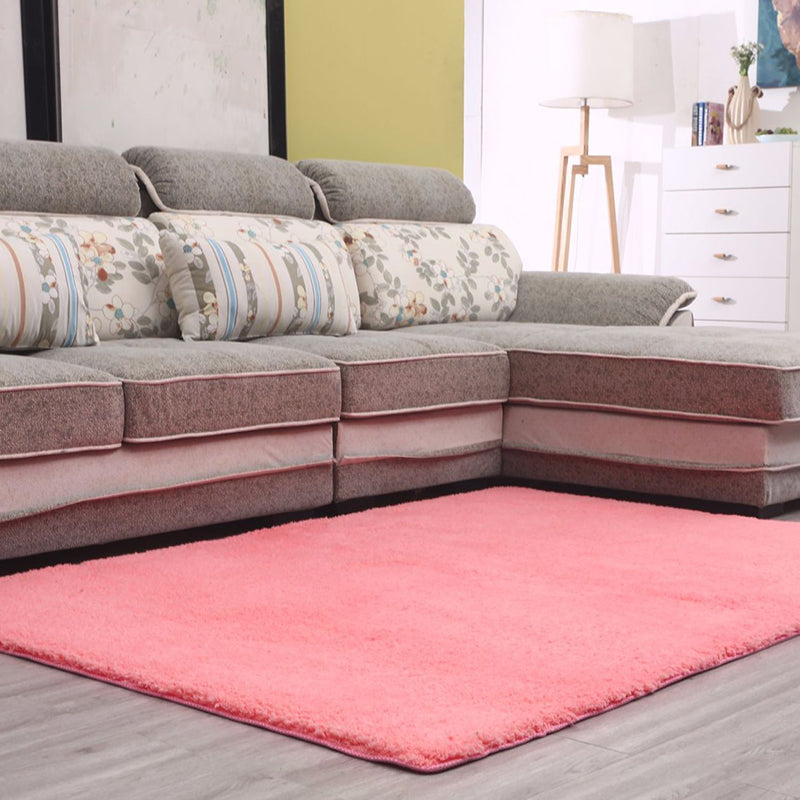 Simple Living Room Rug Multicolor Solid Area Rug Lambswool Non-Slip Easy Care Indoor Rug | Bowlift