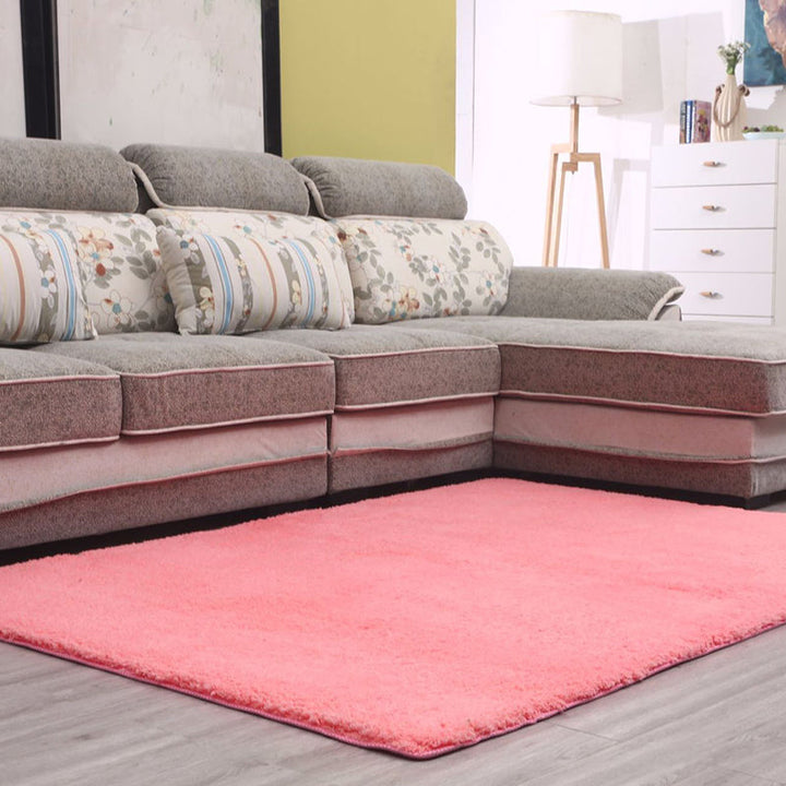 Simple Living Room Rug Multicolor Solid Area Rug Lambswool Non-Slip Easy Care Indoor Rug | Bowlift