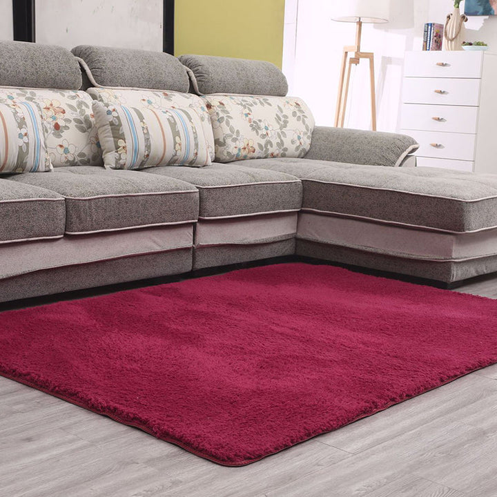 Simple Living Room Rug Multicolor Solid Area Rug Lambswool Non-Slip Easy Care Indoor Rug | Bowlift