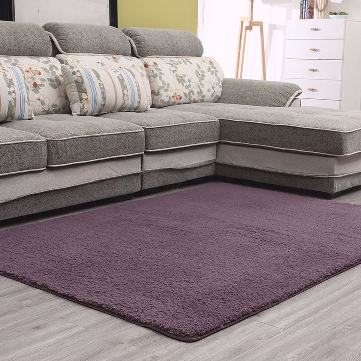 Simple Living Room Rug Multicolor Solid Area Rug Lambswool Non-Slip Easy Care Indoor Rug | Bowlift