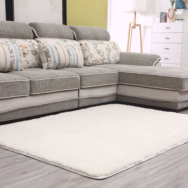 Simple Living Room Rug Multicolor Solid Area Rug Lambswool Non-Slip Easy Care Indoor Rug | Bowlift