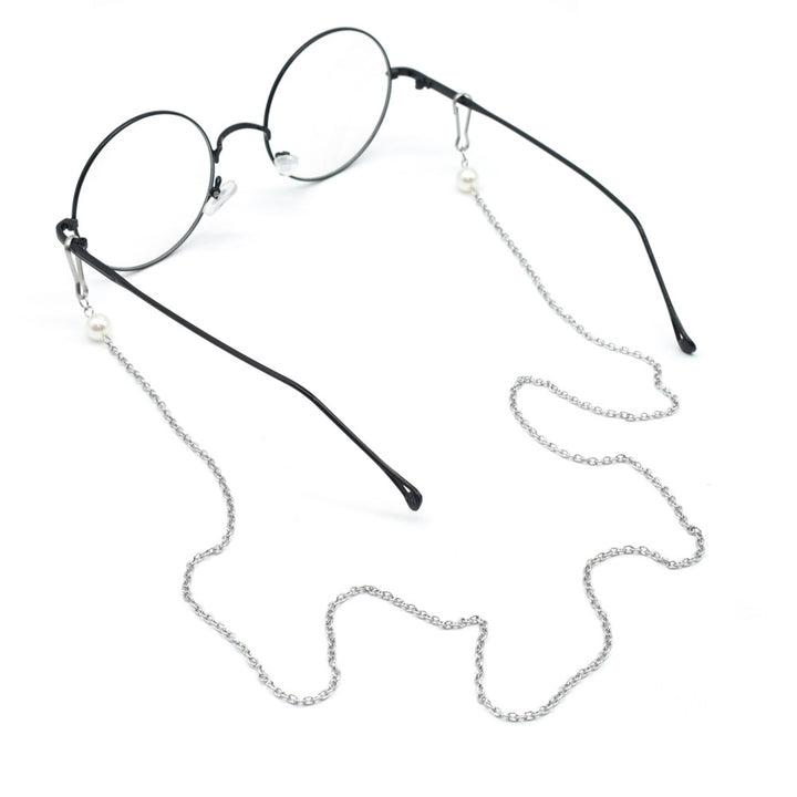 Elegant Pearl-Embellished Eyewear Chain Bowlift