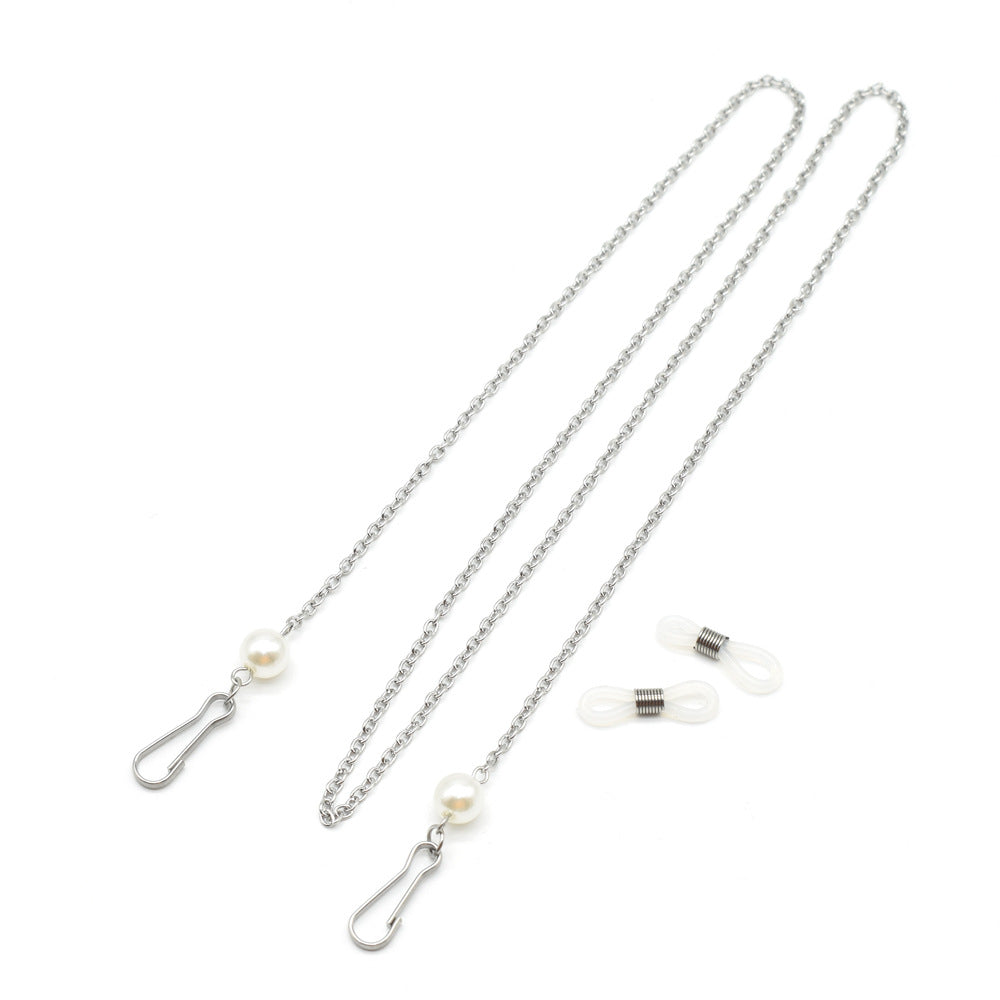 Elegant Pearl-Embellished Eyewear Chain Bowlift