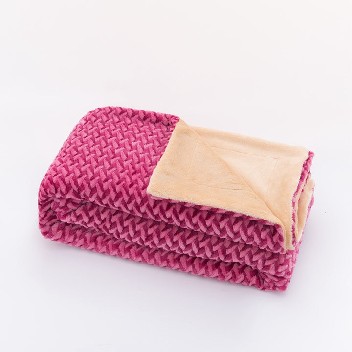Women Cozy Reversible Blanket with Cable Pattern Bowlift