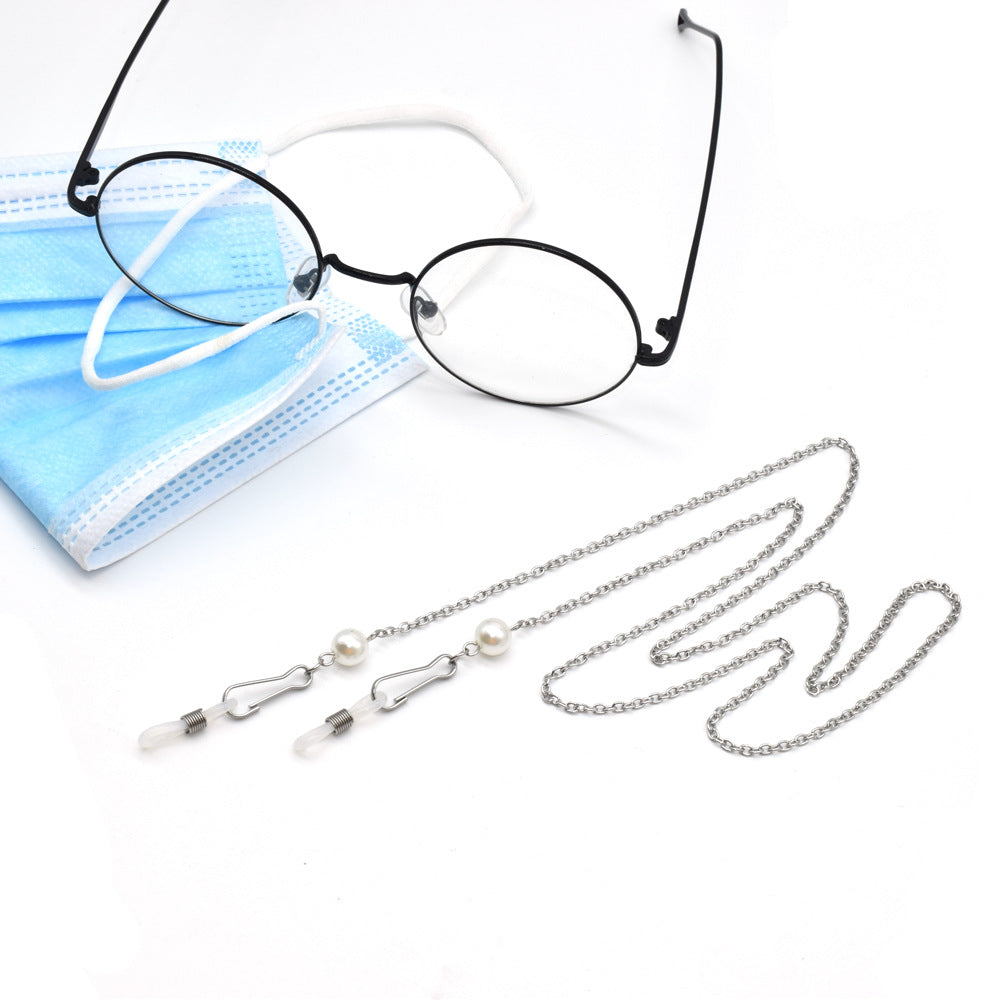 Elegant Pearl-Embellished Eyewear Chain Bowlift