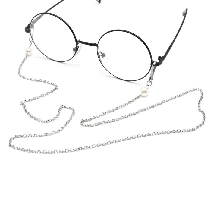 Elegant Pearl-Embellished Eyewear Chain Bowlift