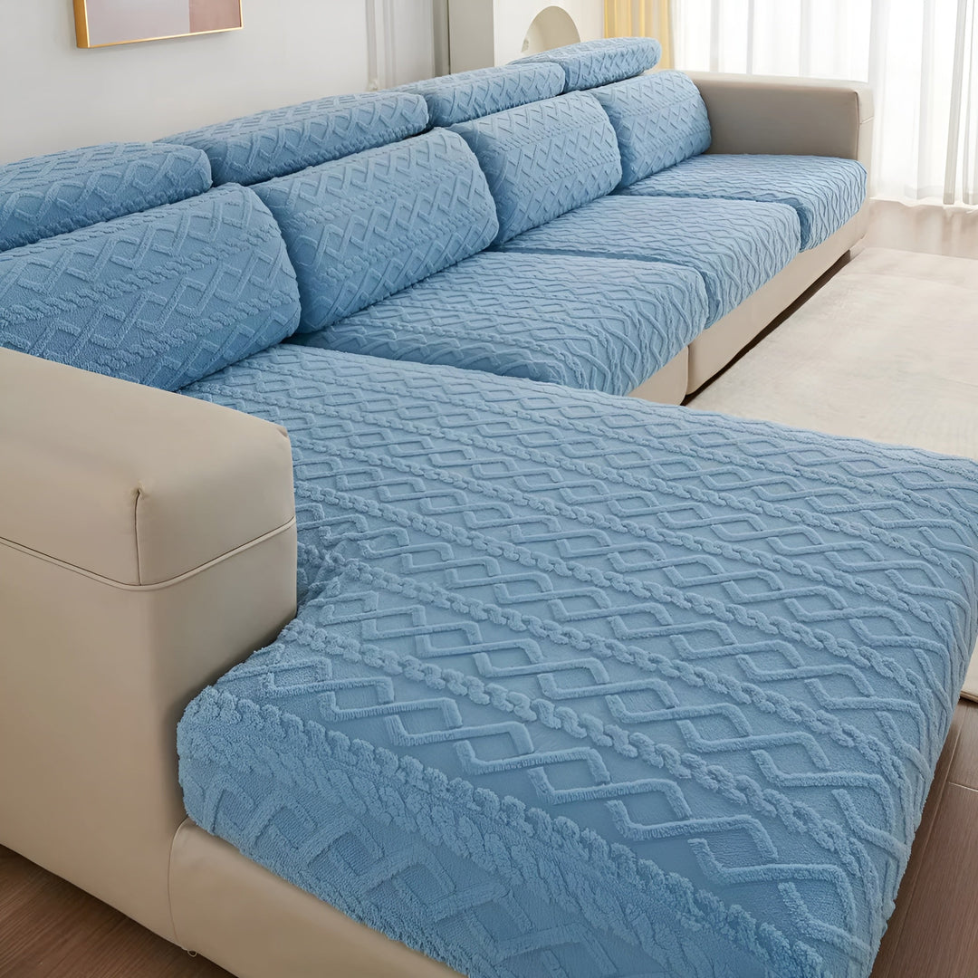 Samt-Sofa cover with diamond pattern – Soft & Luxurious | Perfect fit for any couch | Bowlift