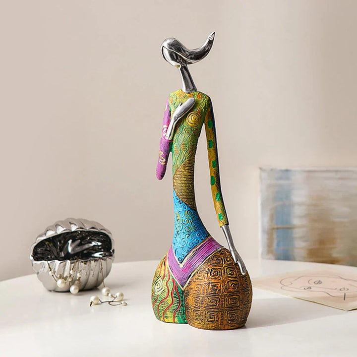 BowLift | Modern Abstract Woman Sculptures – Handcrafted Colourful Resin Art for Home Decor