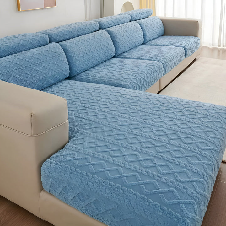 Samt-Sofa cover with diamond pattern – Soft & Luxurious | Perfect fit for any couch | Bowlift