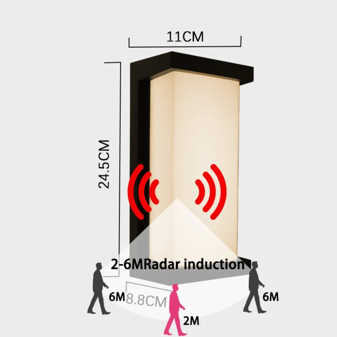 BowLift | LumeRadar | Modern LED outdoor wall light with IP65 & radar sensor