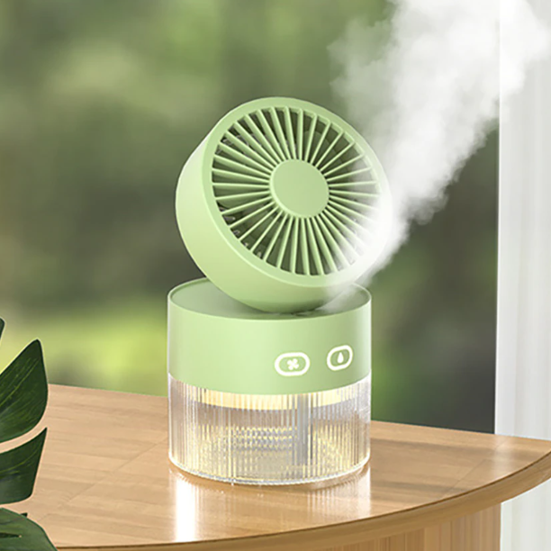 BowLift | Mini Foldable USB Warm Light Spray Fan