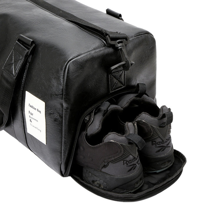 Stylish Leather Travel Duffel Bag Bowlift
