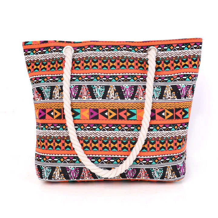 Fashionable beach bag with ethnic pattern Bowlift
