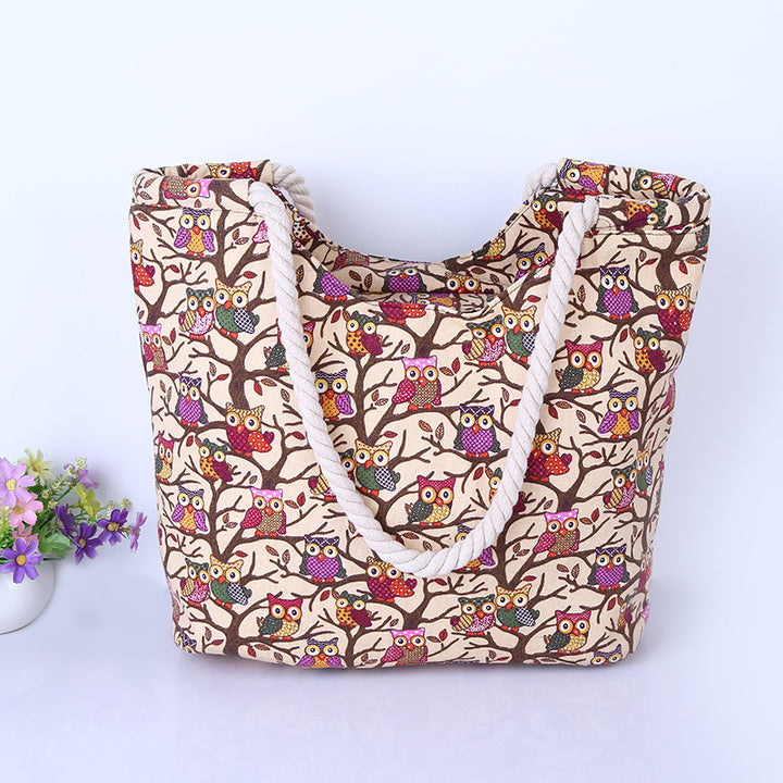 Beach bag with owl pattern Bowlift