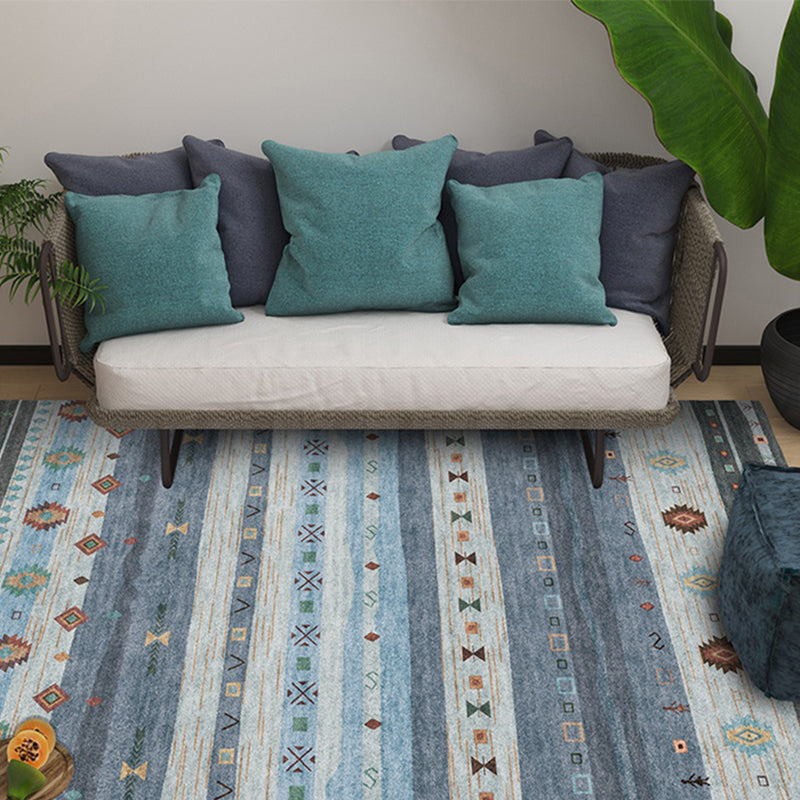 BowLift | Natural Living Room Carpet Multicolor Geo Pattern Indoor Carpet Polypropylene Non-Slip Machine Washable Area Rug