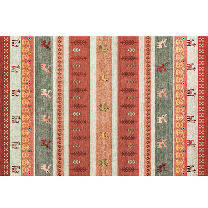 BowLift | Natural Living Room Carpet Multicolor Geo Pattern Indoor Carpet Polypropylene Non-Slip Machine Washable Area Rug