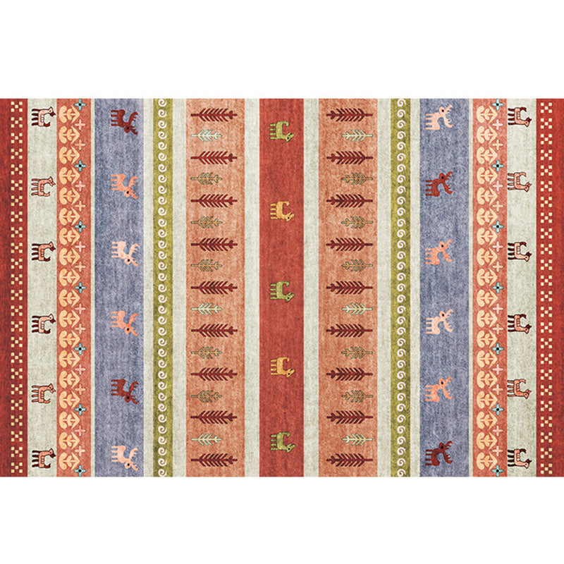 BowLift | Natural Living Room Carpet Multicolor Geo Pattern Indoor Carpet Polypropylene Non-Slip Machine Washable Area Rug