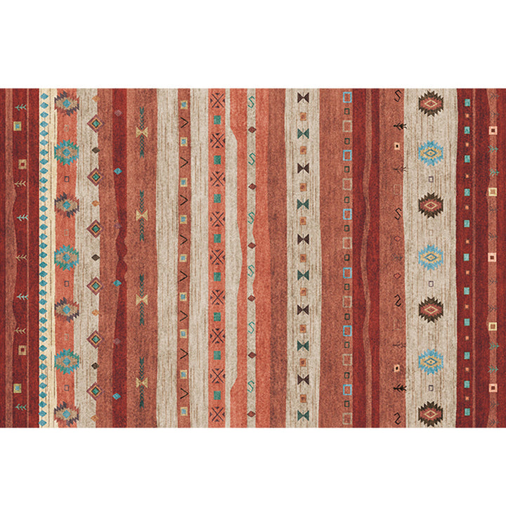 BowLift | Natural Living Room Carpet Multicolor Geo Pattern Indoor Carpet Polypropylene Non-Slip Machine Washable Area Rug